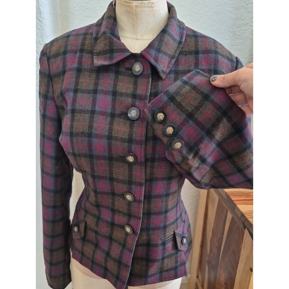 Herbert Grossman Design by Cynthia Sobal, Vintage Wool Blazer Sz 12/Large - Picture 8 of 16